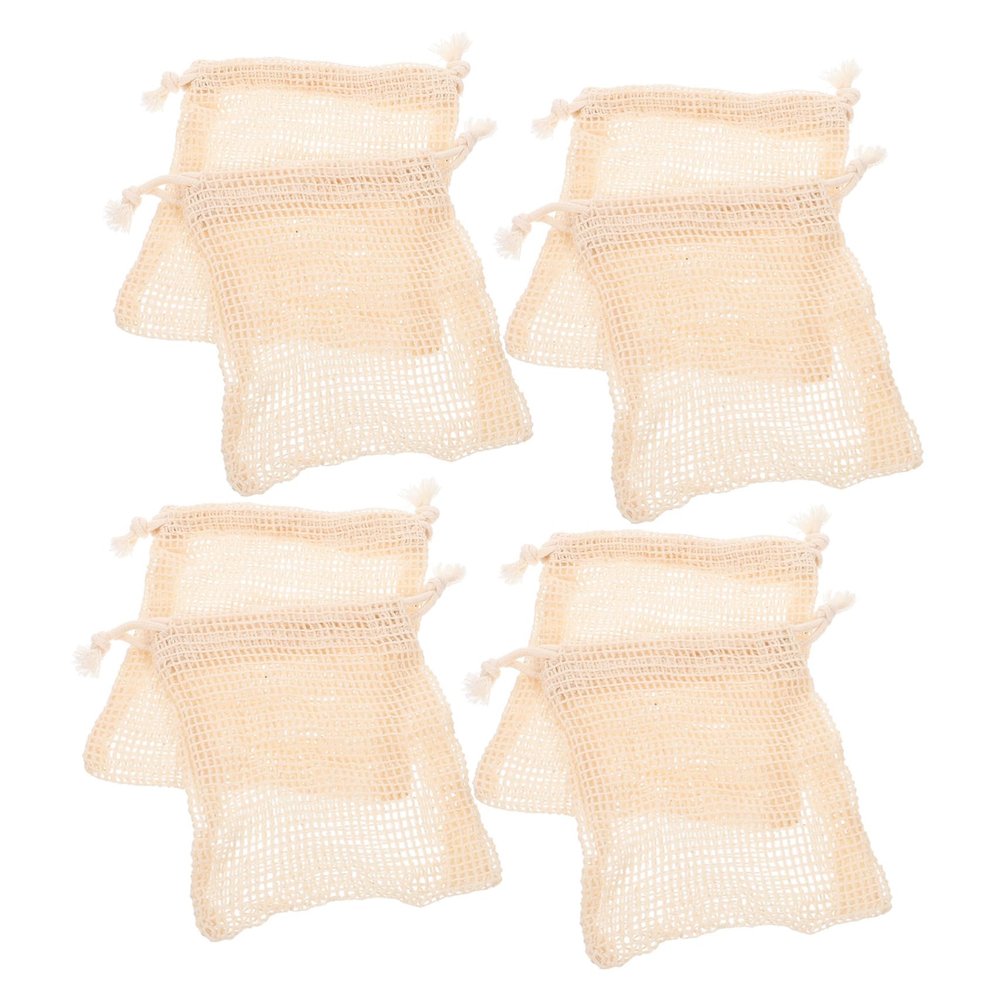 Beavorty 16pcs Cotton Soap Saver Pouches Mesh Bags for Bar Soap Body Wash Travel Mesh Bag for Bathroom