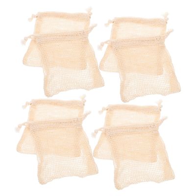 Beavorty 24pcs Cotton Drawstring Soap Saver Pouch Bathing Soap Foaming Maker for Home