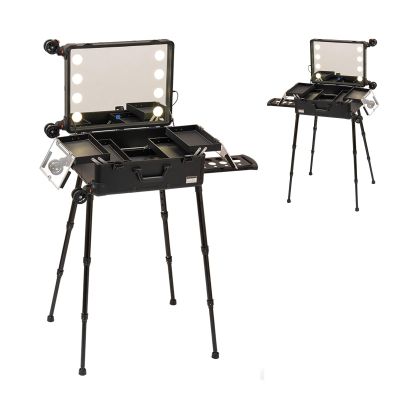 Travel Makeup Bag Organizer Trolley, Professional Rolling Makeup Case Makeup Artist Cosmetic Train Case Travel Case Large Makeup Train Case Cosmetic Case Organizer Artist Storage Bag (Size : C(with s