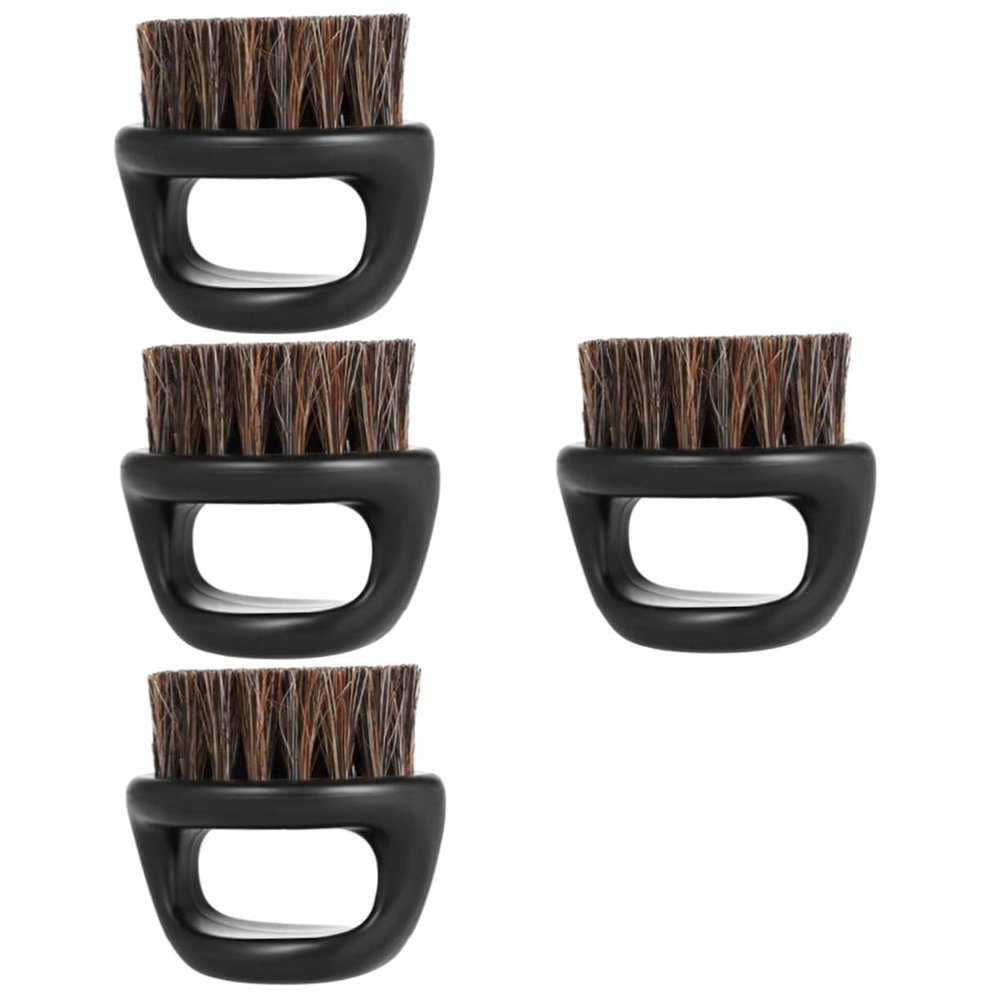 balacoo 4pcs Ergonomic Handle Beard Brush Men's Styling Tool Boar Bristles for Beard Grooming and Mustache Care