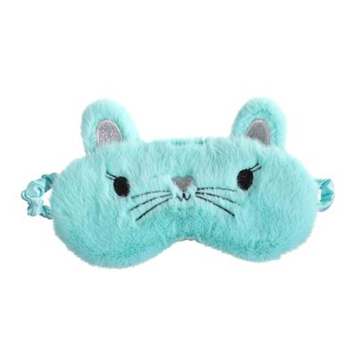 Mobestech Light Green Cat Design Contoured Eye Mask Soft Comfortable Sleeping Blindfold for Work Travel and Naps Lightweight Night Eyeshade with No Eye Pressure