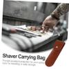 balacoo 3pcs Snap Button Closure Pu Leather Barber Case Compact Protective Cover for Manual Shavers for Travel and Daily Storage Fits Systems Prevents Bluntness and Scratches view 3