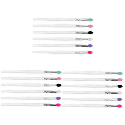 balacoo 18pcs Silicone Eyeshadow Brush Professional Mixed Color Makeup Tool for Eye Shadow Application Soft Easy to Clean Lightweight Portable for Makeup