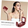 balacoo Mini Lipstick Bag Ladies Wallet Earring Storage Case Leather Wallets Make up Bags for Women Portable Lipstick Case Cosmetic Bags for Women Photoprint Lipstick Stand Travel Pu, 10X7cm view 2