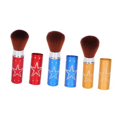 NOLITOY 3pcs Retractable Makeup Brush for Women Portable Blush and Loose Powder Applicator Ergonomic Design for Travel Random Colors
