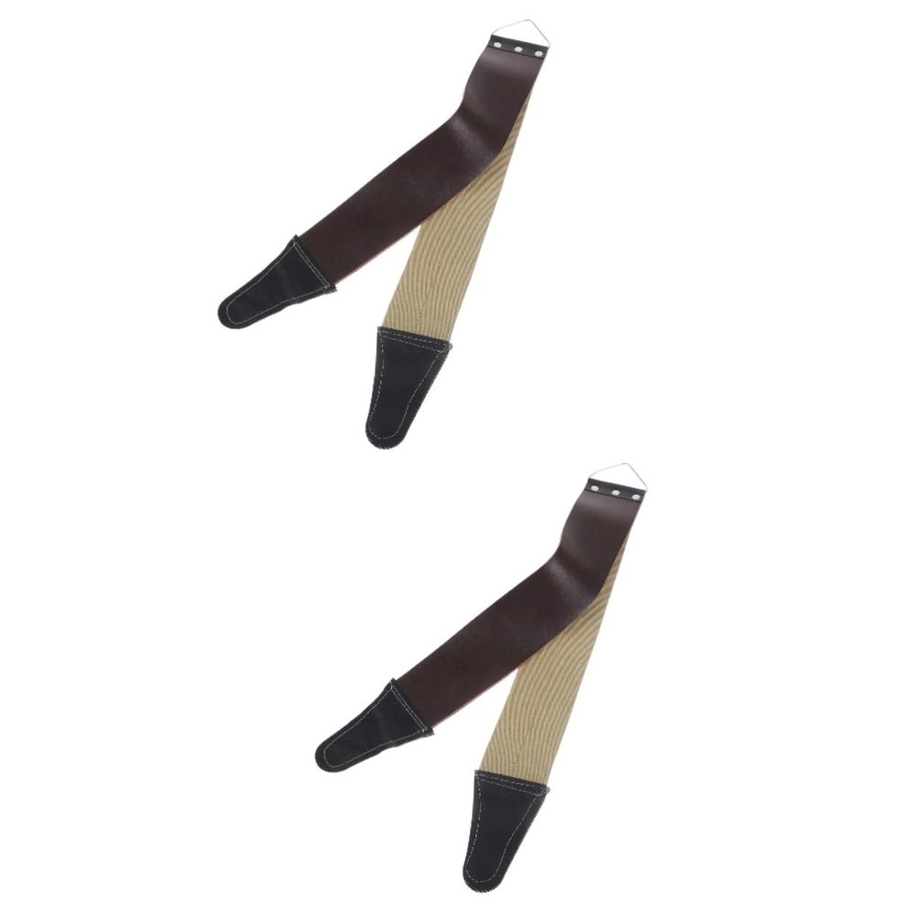 Didiseaon 2pcs Leather Sharpening Canvas Double Thick for Razors Durable Lightweight Strop for Easy Maintenance Practical Design Ring