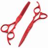 SKipdr Barber Scissors Hair Cutting Scissors, 6 Inch Professional Steel Red Hair Cutting Scissors Salon Barber Haircut Thinning Shears Hairdressing Scissors Set, Q view 3