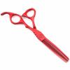 SKipdr Barber Scissors Hair Cutting Scissors, 6 Inch Professional Steel Red Hair Cutting Scissors Salon Barber Haircut Thinning Shears Hairdressing Scissors Set, Q view 4