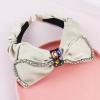 Brihasory Sparkle Rhinestone Knotted Headbands for Women and Girls Big Bow Crystal Jeweled Headband Fashion Mardi Gras Accessories Party Prom Carnival Valentines Headwear Hair Hoop(Beige) view 3