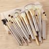 Hot leather packaging 24 Fashion Visible,Handle best Champagne wood handle soft hair MA makeup brush view 2