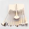 Hot leather packaging 24 Fashion Visible,Handle best Champagne wood handle soft hair MA makeup brush view 4