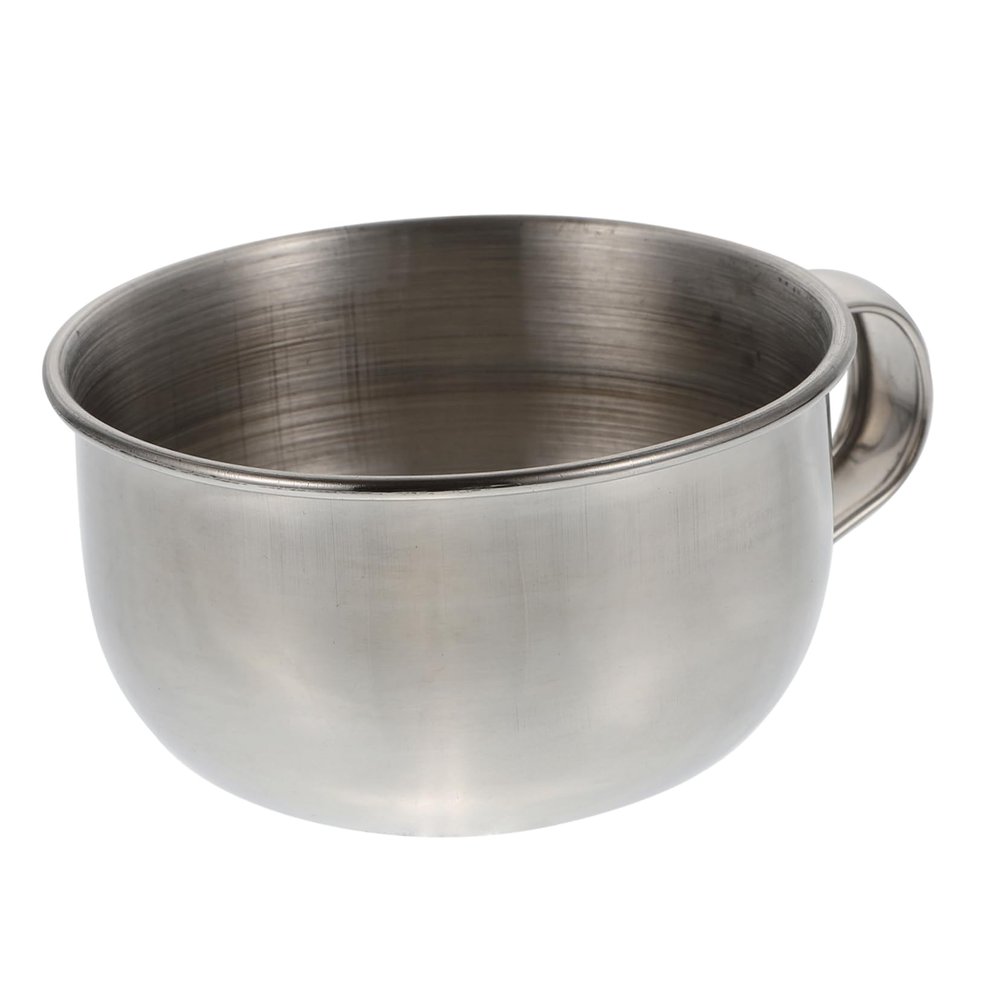 Angoily 2pcs Men's Shaving Bowl Stainless Steel Design Capacity for Easy Lathering and Rustproof for Daily Grooming