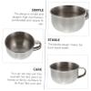 Angoily 4pcs Stainless Steel Shaving Bowl and Brush Men's Shave Bowl Handle for Shaving view 4