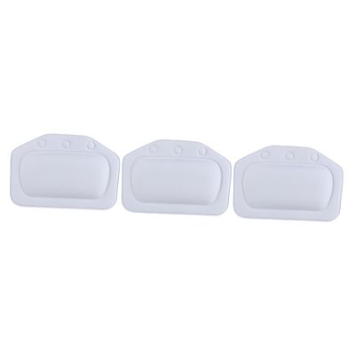 Angoily 3pcs Bathtub Bath Pillow Suction Cups Spa Headrest Comfortable Bathing Cushion