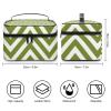 Zigzag Pattern Chevron Pattern White Green Cosmetic Bag, Travel Portable Makeup Bag for Purse Pouch Beauty Zipper Organizer Toiletry Bag for Women view 2