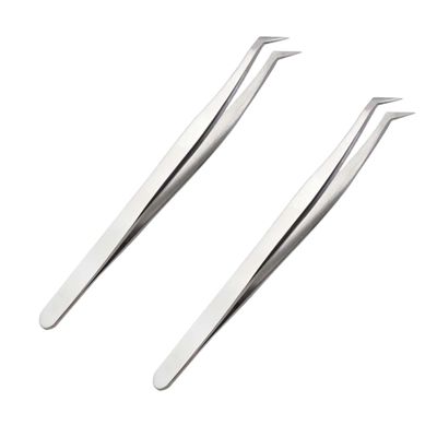 Angoily 2pcs High Precision Eyelash Grafting Tweezers Makeup Tools for Extensions and Isolation Suitable for Weddings Photoshoots and Daily Wear