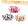 Angoily 3pcs Shower Cap Elastic Bathing Hat for Women Stylish Bath Hat for Spa Salon and Swimming Hair Saving Tool view 3