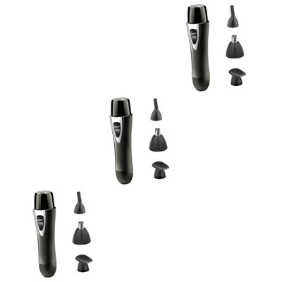 Angoily 3pcs Rechargeable Electric Nose Hair Trimmer Multi-Function Grooming Tool for Men and Women Compact Design USB Charging and Safe for Travel Use Black