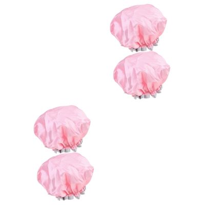 Angoily 4pcs Eva Bath Caps for Adults Hair Protective Shower Hats Daily Use Bathroom Accessories Pattern