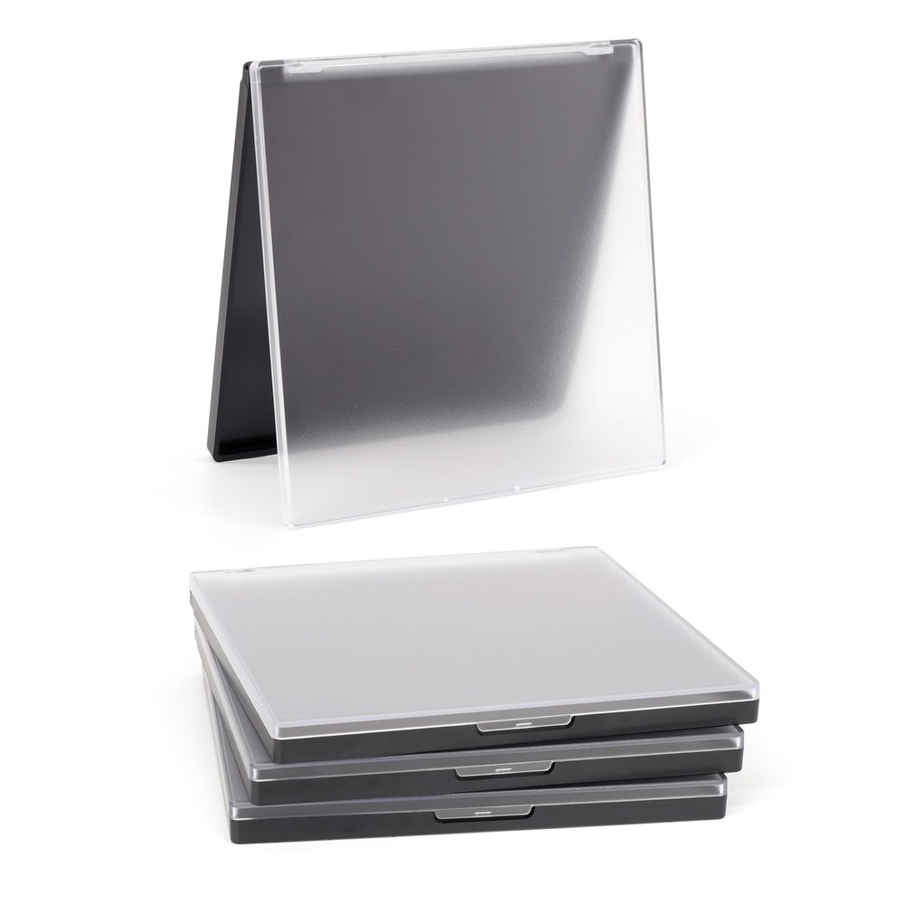 AJLTPA Magnetic Makeup Palette with Frosted Clear Top, 3Pack Empty Eyeshadow Dispensing Storage Box with 60Pcs Adhesive Metal Stickers for DIY Cosmetics Powder-5.72X5.98Palette