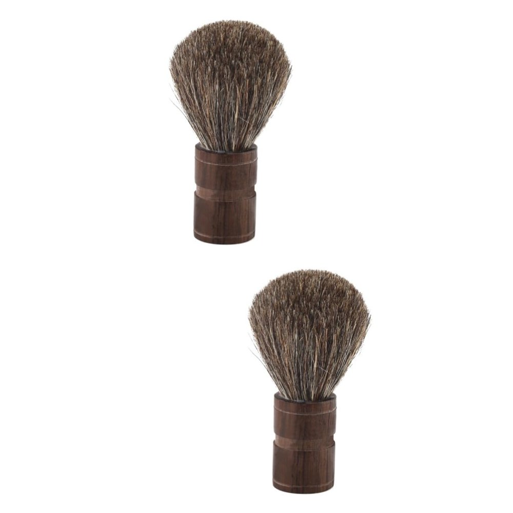 Angoily 2pcs Beard Brush for Men Mustache Cleaning Tool Wooden Handle Hair Shave Brush for Men