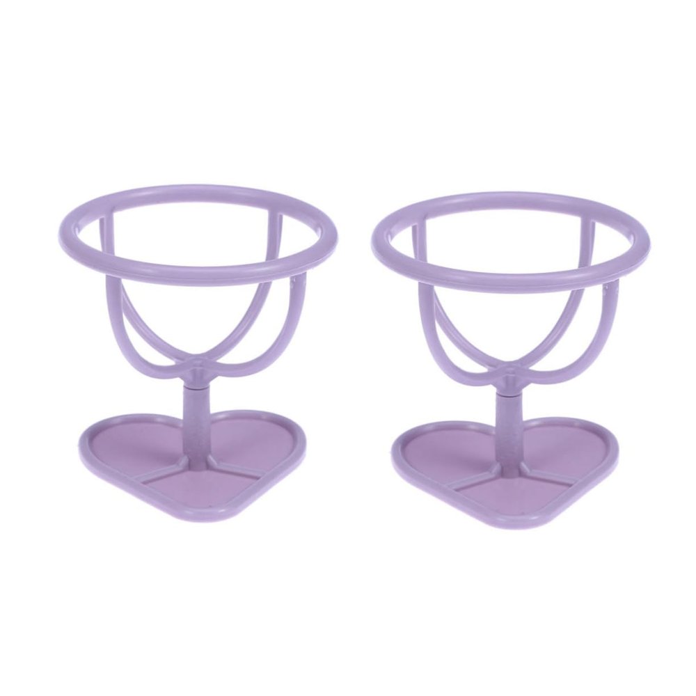 Angoily 2pcs Makeup Sponge Holder for Easy Drying and Storage Powder Puff Stand Rack Purple Beauty Shelf Tool for Organizing Cosmetics