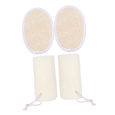 NOLITOY 12pcs Natural Loofah Exfoliating Body Brush for Gentle Scrubbing Bathing Towels for Daily Use Includes Cylindrical and Flat Towels for Skin Care and Relaxation
