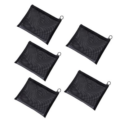 10 Pcs Mesh Cosmetic Bag Makeup Bags Mesh Toiletry Pouch Travel Three Piece Suit Korean, Blackx3pcs, 21x16cmx3pcs