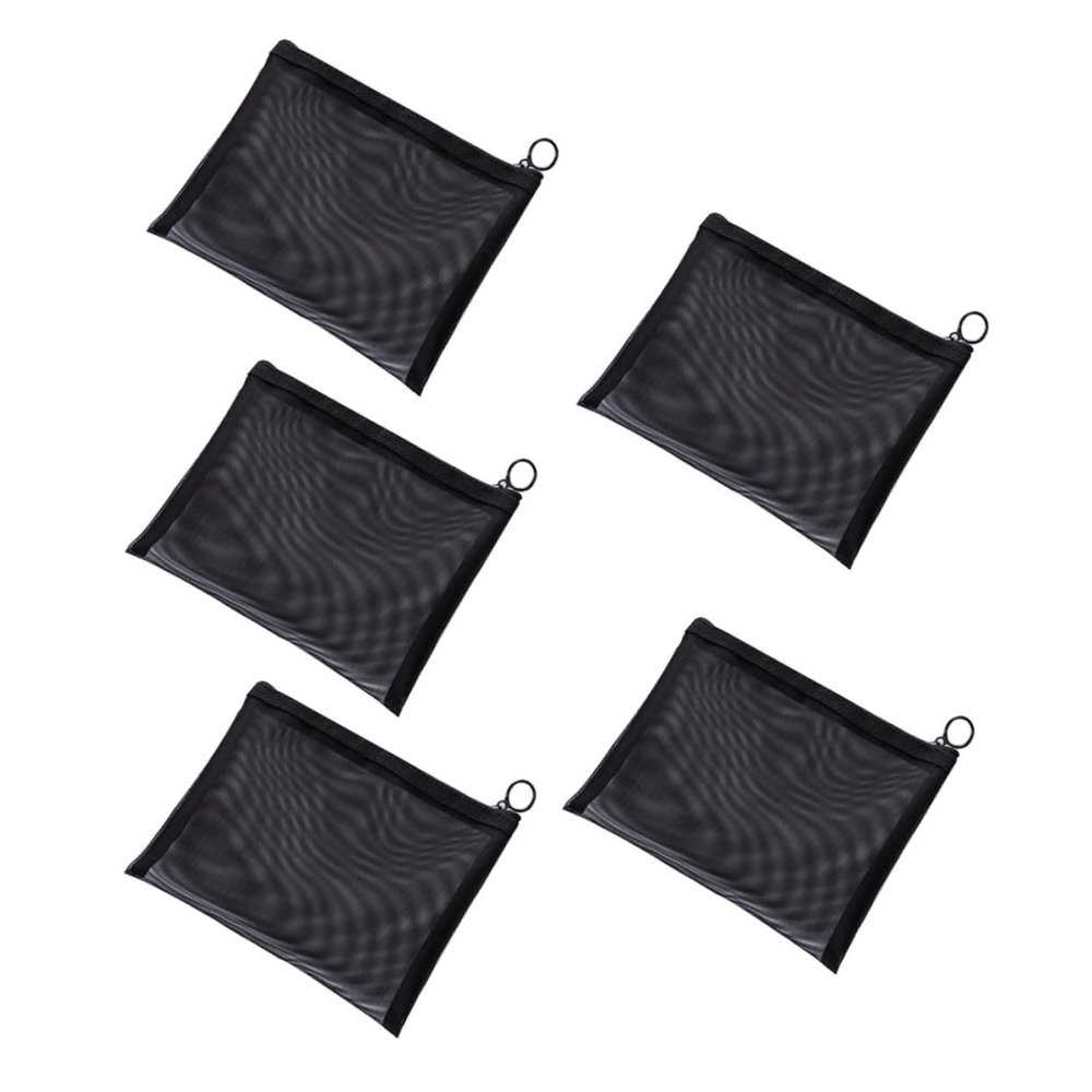 10 Pcs Mesh Cosmetic Bag Makeup Bags Mesh Toiletry Pouch Travel Three Piece Suit Korean, Blackx3pcs, 21x16cmx3pcs