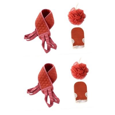 NOLITOY 6pcs Bath Scrubber Exfoliating Back Towel Bath Sponge and Washcloth for Deep Cleaning Reusable and Washable for Daily Shower Use