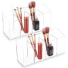 Acina 2PCS Clear Makeup Brush Holder Organizer, Acrylic Cosmetic Brushes Storage with 4 Slots, Eyeliners Display Case for Vanity Countertop view 1