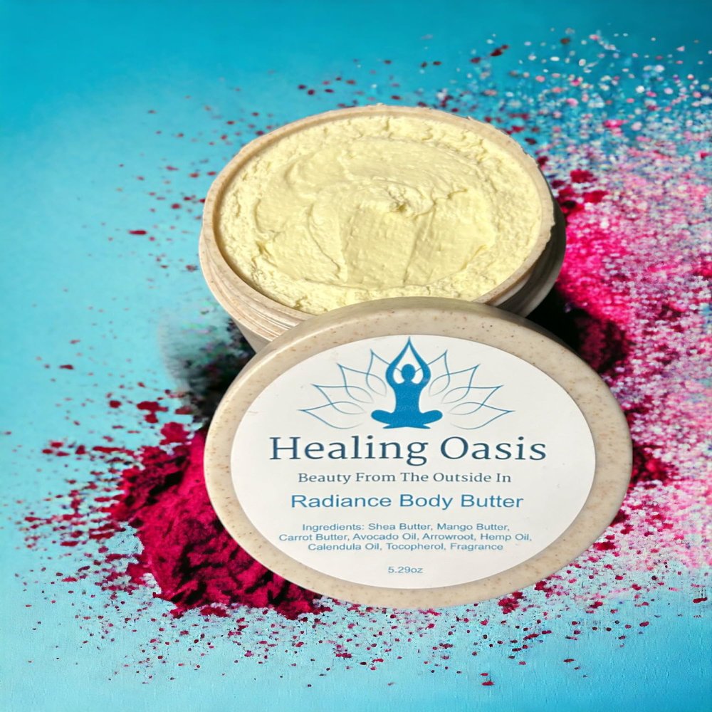 Healing Oasis Radiance Body Butter (Energy Boost- Peppermint and Sweet Orange, 1.76 ounce)