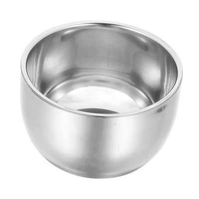 Angoily 4pcs Stainless Steel Shaving Bowl Double Men's Grooming Beard Bowl Professional Shaving Mug Heat Preservation Shave Mug