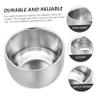 minkissy 3pcs Men's Shaving Mug Double Shave Bowl Modern Stainless Steel Shaving Cup Safety Razor Accessory view 3