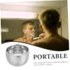 minkissy 3pcs Men's Shaving Mug Double Shave Bowl Modern Stainless Steel Shaving Cup Safety Razor Accessory view 4