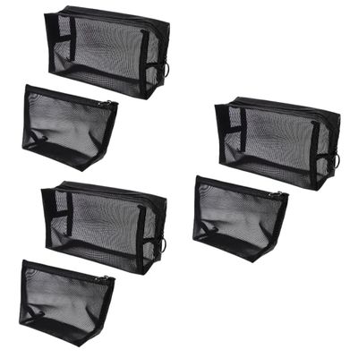 NOLITOY 6pcs Large Capacity Mesh Cosmetic Bag Versatile Toiletries Organizer for Travel Gym and Home Use Design for Easy Visibility
