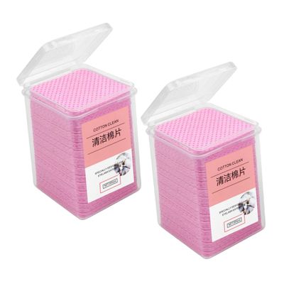 NOLITOY 400pcs Eyelash Glue Cleaning Wipes Pink Grafting Pads for Efficient Salon Use Prevents Clogging for Eyelash Extensions