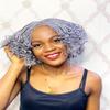 Braided wig, twist wig, lace front. Box braids wig for black women.gray wig. view 1