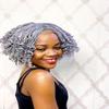 Braided wig, twist wig, lace front. Box braids wig for black women.gray wig. view 2