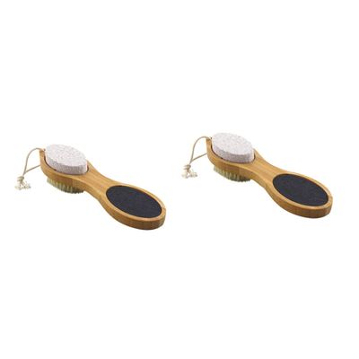 NOLITOY 2pcs Foot Massage Brush for Exfoliation and Dead Skin Removal Natural Material Body Scrubber for Smooth and Soft Feet Convenient Design for Use