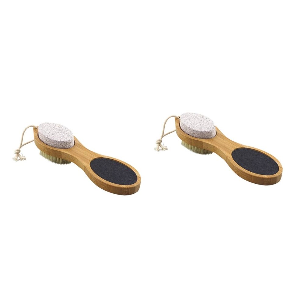 NOLITOY 2pcs Foot Massage Brush for Exfoliation and Dead Skin Removal Natural Material Body Scrubber for Smooth and Soft Feet Convenient Design for Use