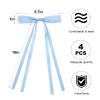 Vodolo Blue Hair Bows for Women,4 PCS Large Bow Hair Clips Tassel Ribbon Bowknot With Long Tail,Ribbon Hair Bows Barrettes for Thick Thin Hair,Nonslip Hair Accessories Christmas Birthday Gifts view 2