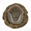Healthlif Mens Toupee Remy Human Hair Swiss Lace Toupee Bleached Knot Men Hairpiece Natural Hairline Hair Piece For Men Hair System 7X9#1740#17 Dark Ash Brown+40% Grey 100% Density view 3