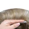 Healthlif Mens Toupee Remy Human Hair Swiss Lace Toupee Bleached Knot Men Hairpiece Natural Hairline Hair Piece For Men Hair System 7X9#1740#17 Dark Ash Brown+40% Grey 100% Density view 4