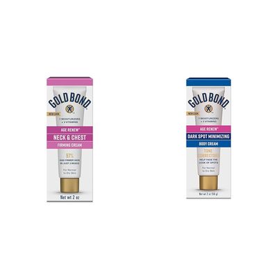 Gold Bond Age Renew Neck & Chest Firming Cream, 2 oz., Clinically Tested Skin Firming Cream & Age Renew Dark Spot Minimizing Age Renew Body Cream, 2 oz., With No Bleaching Agents