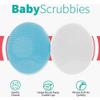 ALOEU Exfoliating and Massaging Cradle Cap Soft Baby Brush Bath Brushes for Baby,Blue and White 2 Pack view 3