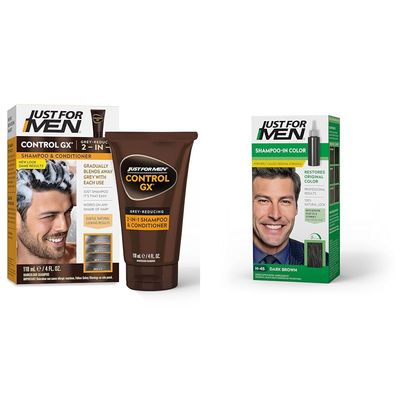 Just for Men Control GX Grey Reducing 2-in-1 Shampoo and Conditioner & Shampoo-In Color (Formerly Original Formula)