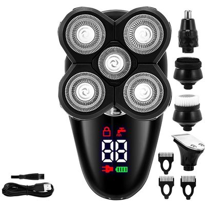 EKHOU Head Shavers for Bald Men, Electric Razor for Men Bald Head Shaver LED Display Nose Hair Beard Trimmer Clippers Facial Cleansing Brush USB Rechargeable