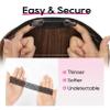 REECHO 12" Invisible Wire Hair Extensions with Thinner Softer Lace Weft Adjustable Size Removable Secure Clips in Short Straight Secret Hairpiece for Women - Chocolate Brown view 4