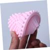 Angoily Silicone Body Exfoliating Brush Gentle Shower Scrubber for All Skin Types Ergonomic Design with Dense Spikes for Deep Cleansing for Bath and Massage Pink view 2